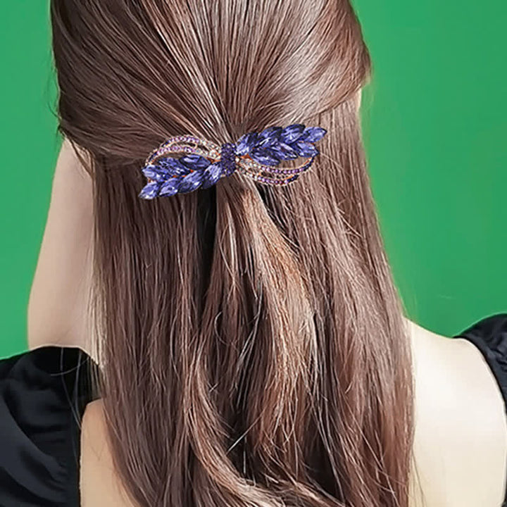 Superbe pince à cheveux en forme de nœud en strass pour femme