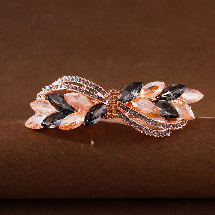 Superbe pince à cheveux en forme de nœud en strass pour femme