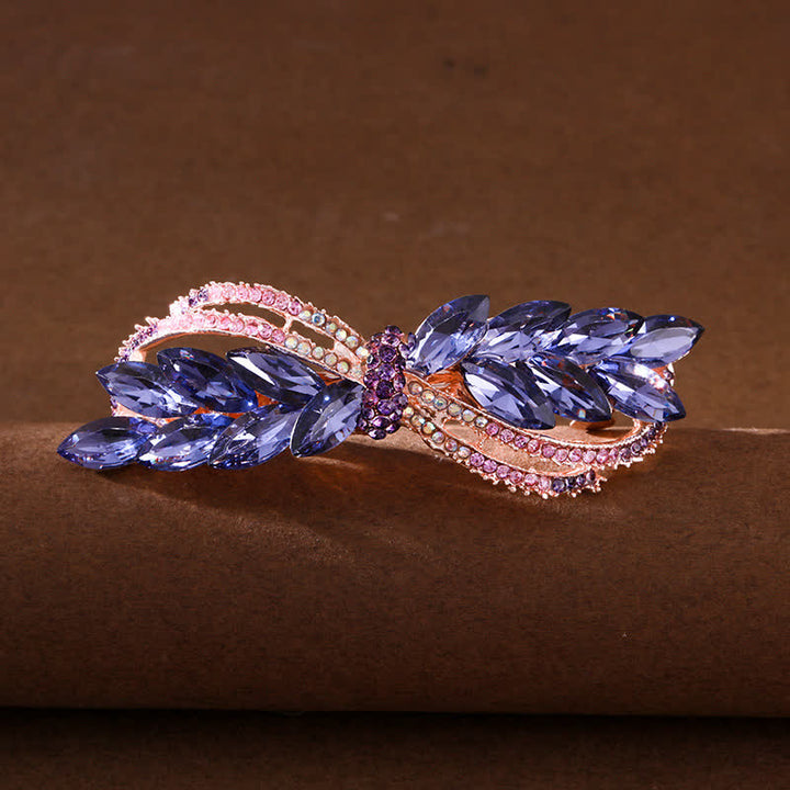 Superbe pince à cheveux en forme de nœud en strass pour femme