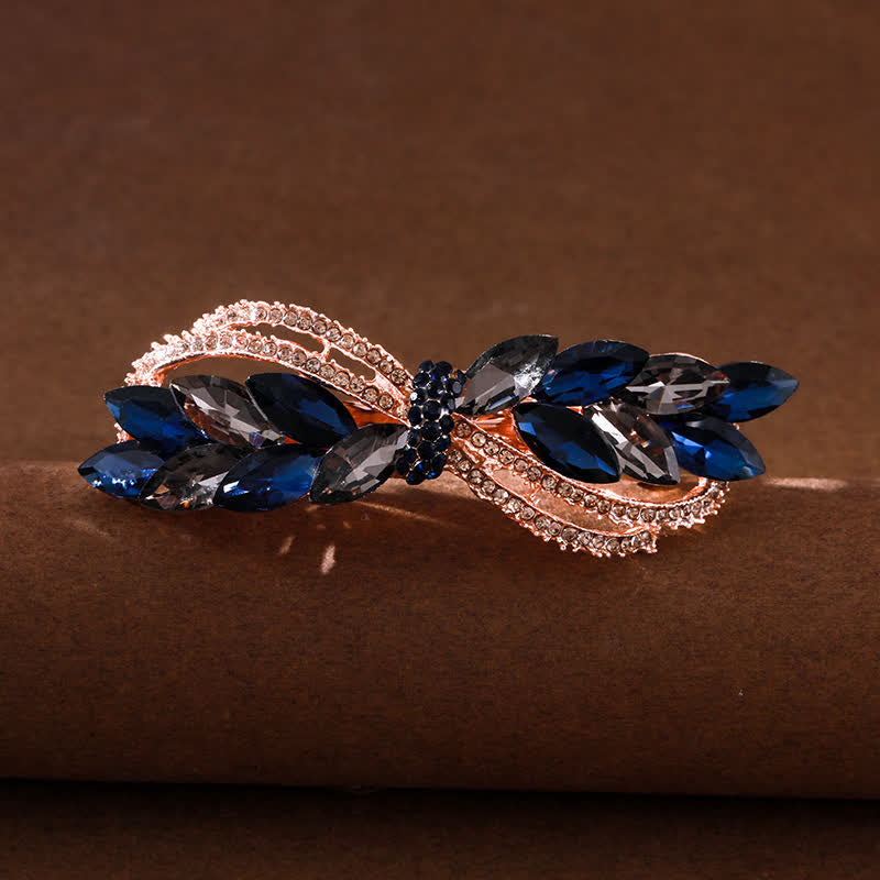 Superbe pince à cheveux en forme de nœud en strass pour femme