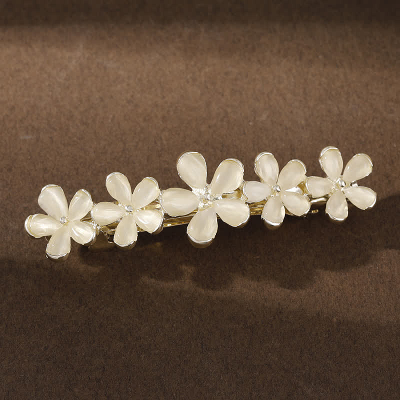 Pince à cheveux pour femme avec fleur de papillon et opales