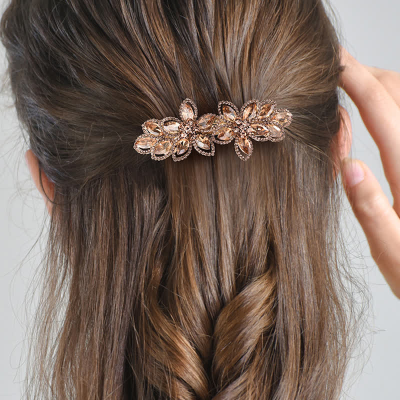 Pince à cheveux rétro en cristal pour femme