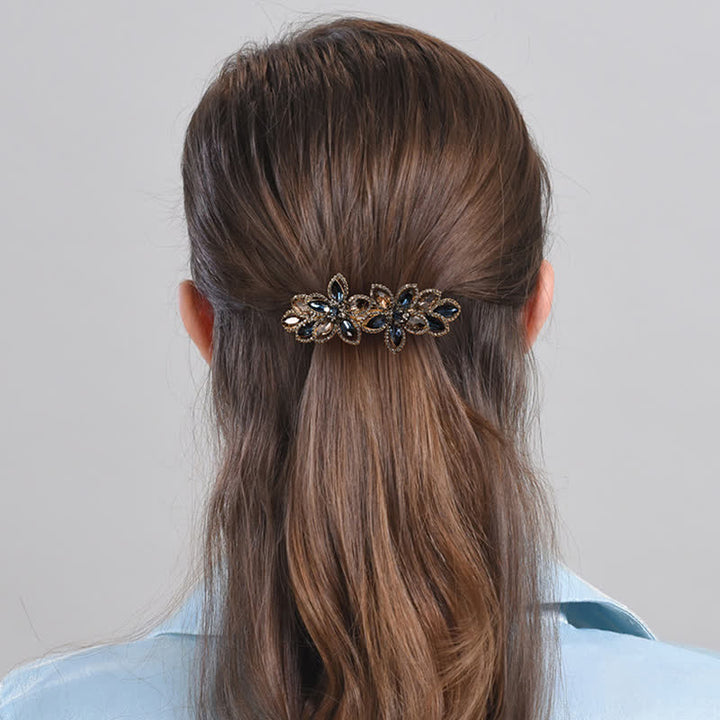 Pince à cheveux rétro en cristal pour femme