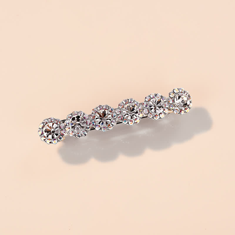 Superbe petite pince à cheveux florale en strass pour femme