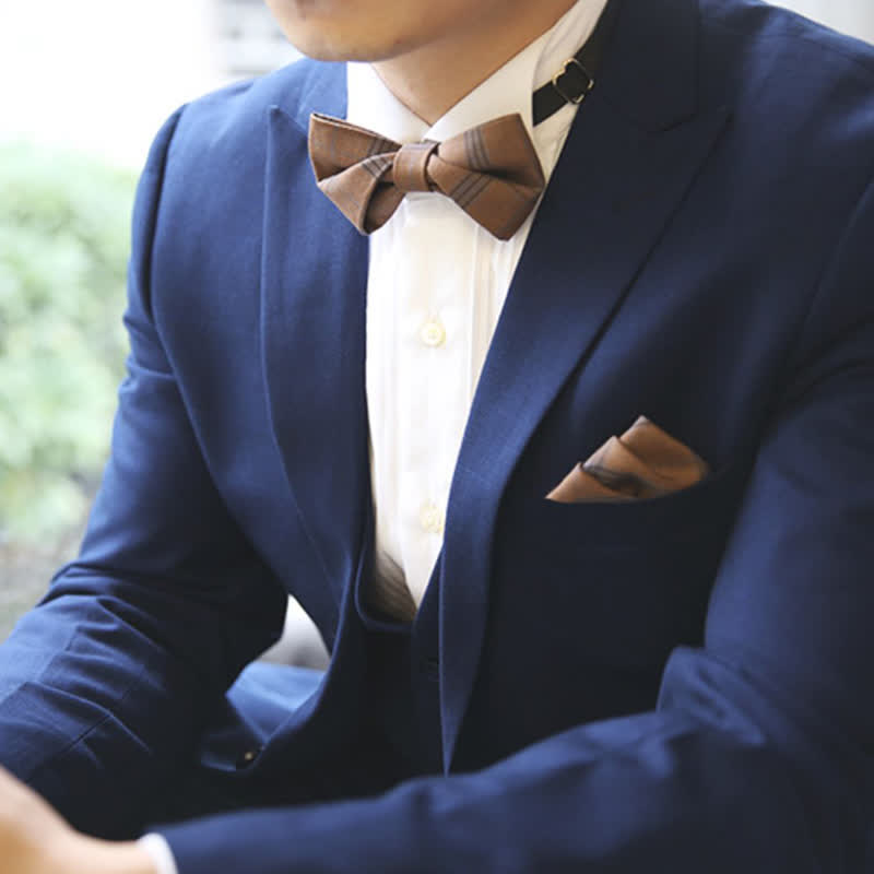 Nœud papillon classique à carreaux de style britannique pour homme