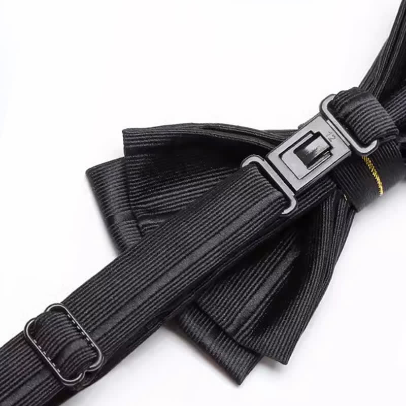 Nœud papillon double épaisseur pour homme avec fil doré