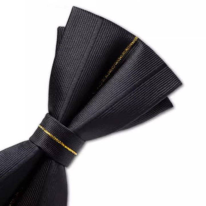 Nœud papillon double épaisseur pour homme avec fil doré