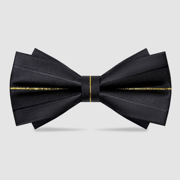 Nœud papillon double épaisseur pour homme avec fil doré