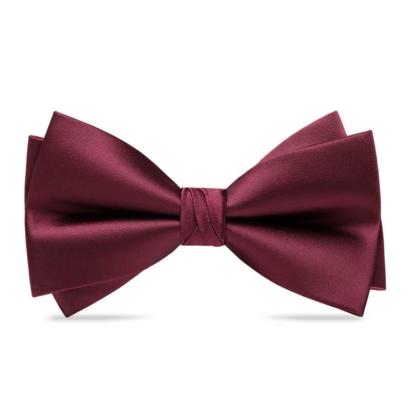 Nœud papillon double épaisseur rouge et noir pour homme