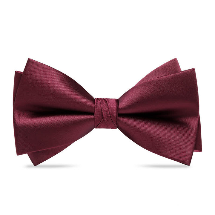Nœud papillon double épaisseur rouge et noir pour homme