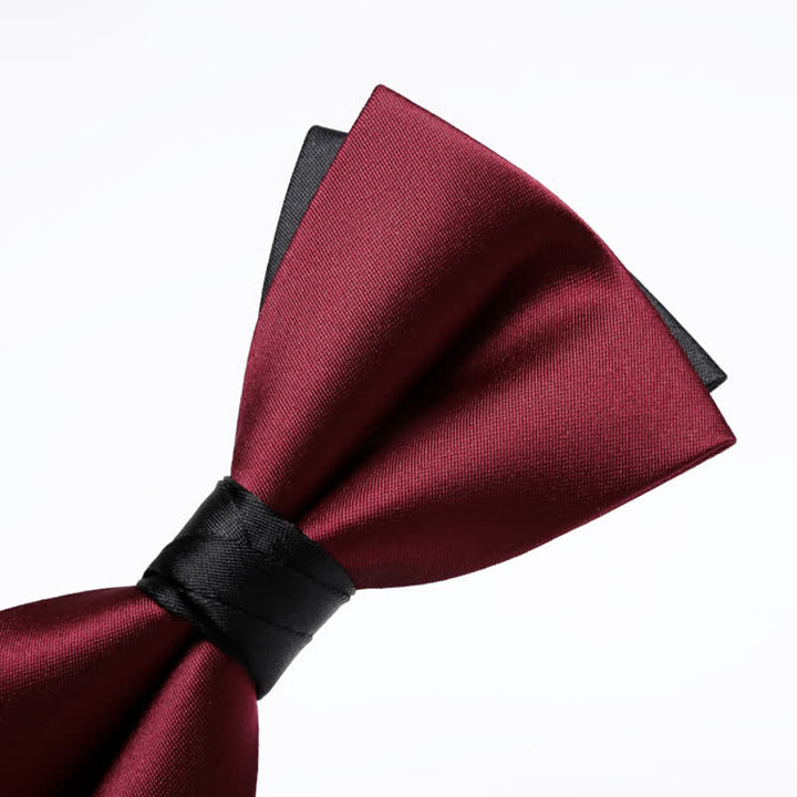 Nœud papillon double épaisseur rouge et noir pour homme
