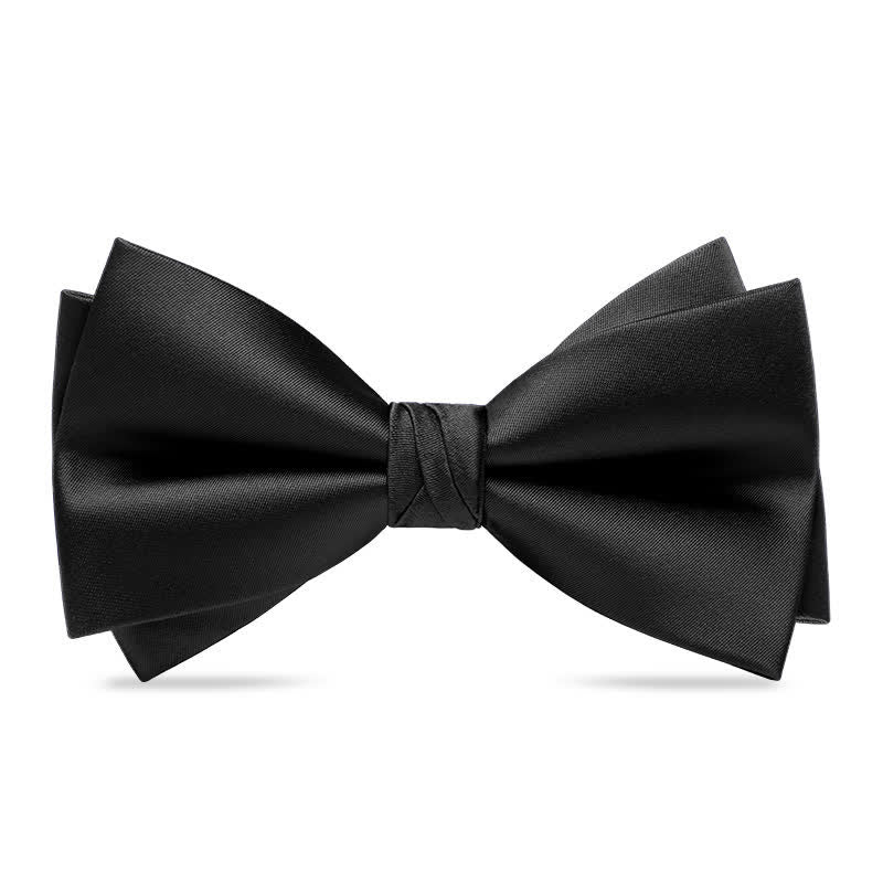 Nœud papillon double épaisseur rouge et noir pour homme