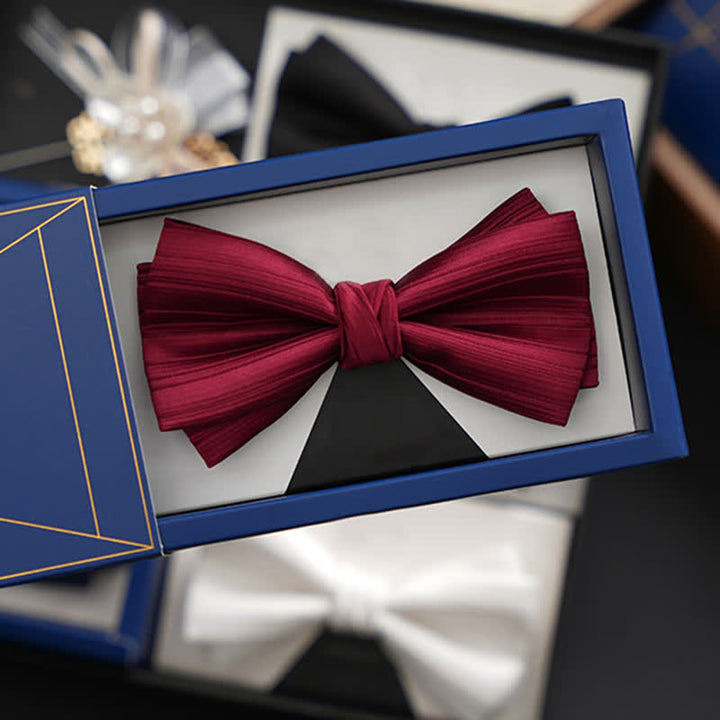 Nœud papillon de mariage formel en sergé de couleur unie pour homme