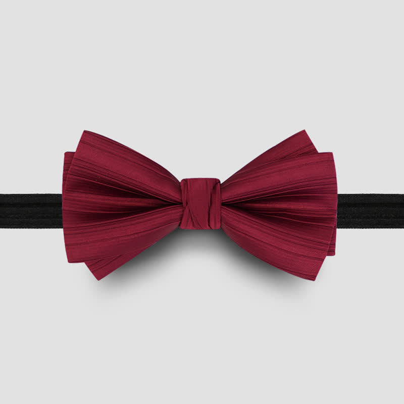 Nœud papillon de mariage formel en sergé de couleur unie pour homme
