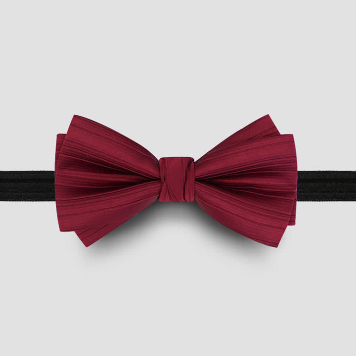 Nœud papillon de mariage formel en sergé de couleur unie pour homme