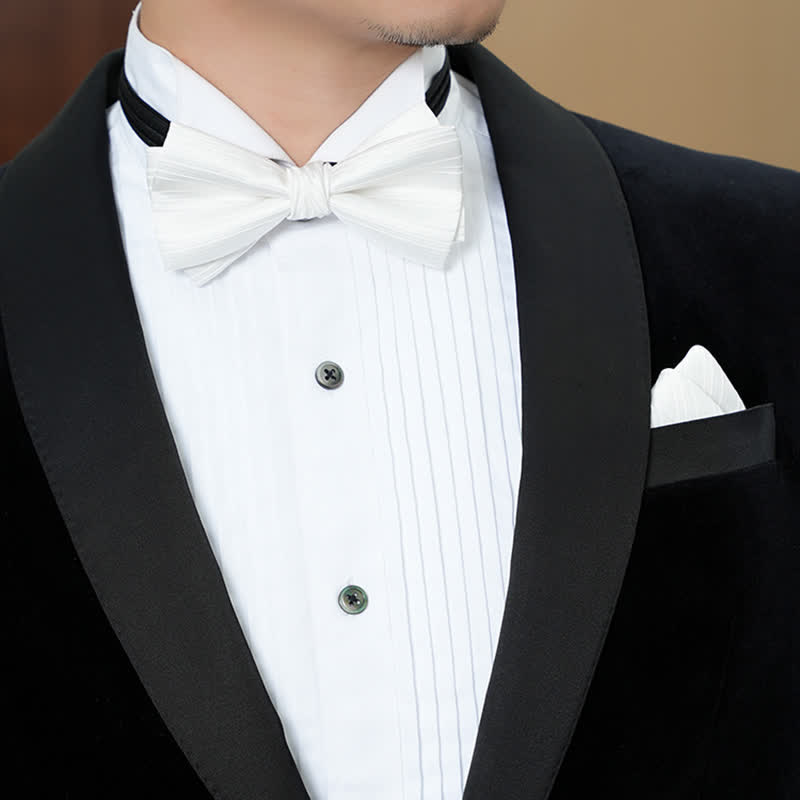 Nœud papillon de mariage formel en sergé de couleur unie pour homme