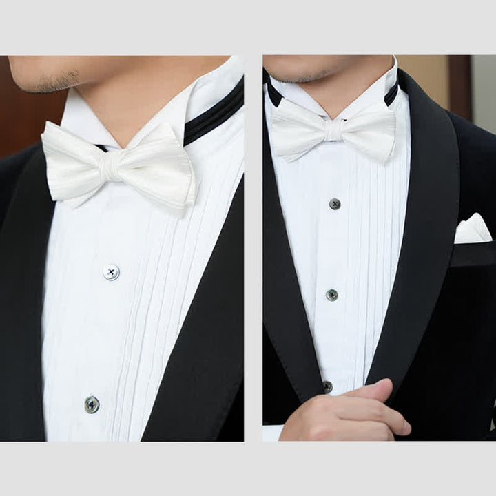 Nœud papillon de mariage formel en sergé de couleur unie pour homme
