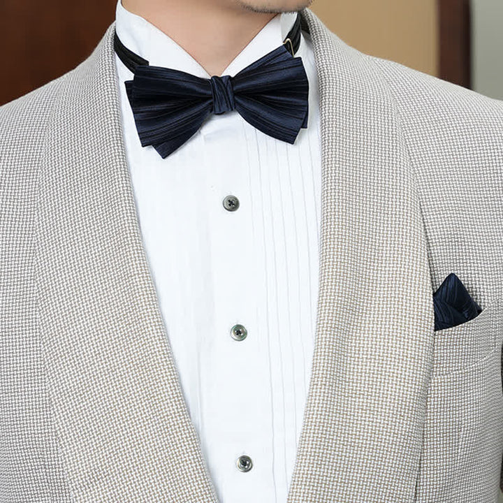 Nœud papillon de mariage formel en sergé de couleur unie pour homme