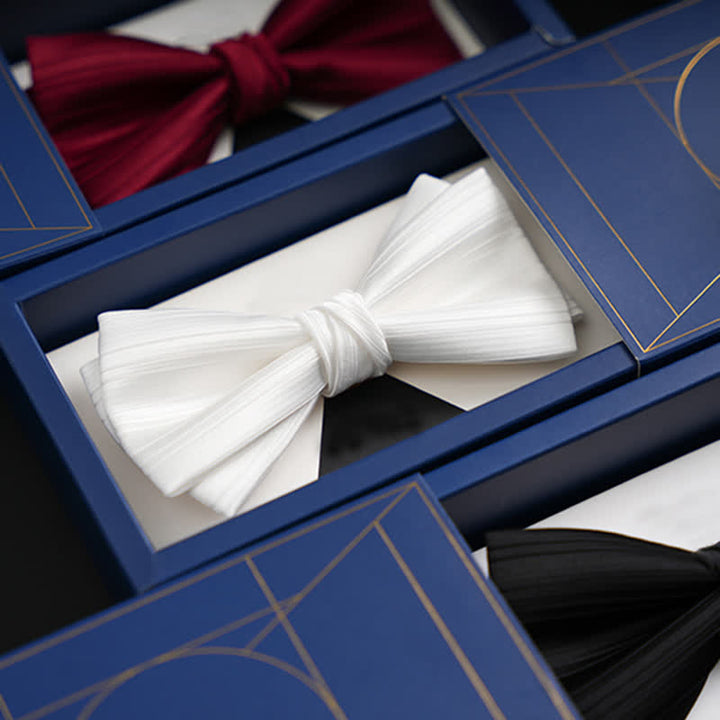 Nœud papillon de mariage formel en sergé de couleur unie pour homme