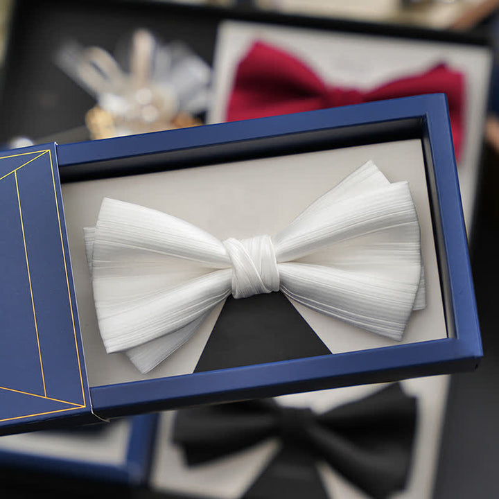 Nœud papillon de mariage formel en sergé de couleur unie pour homme