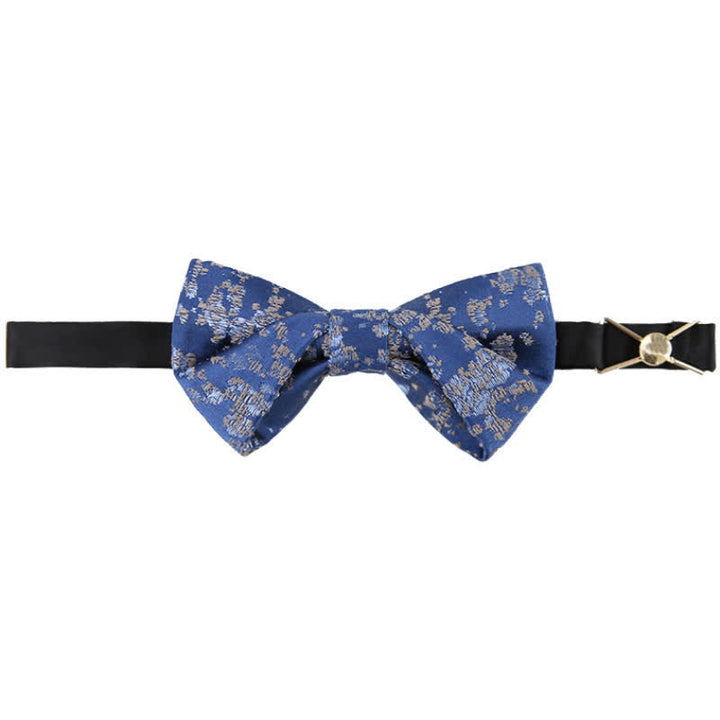 Nœud papillon bleu délicat à imprimé floral pour homme