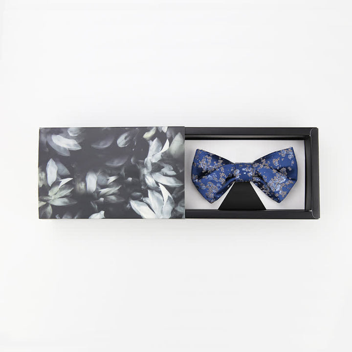 Nœud papillon bleu délicat à imprimé floral pour homme
