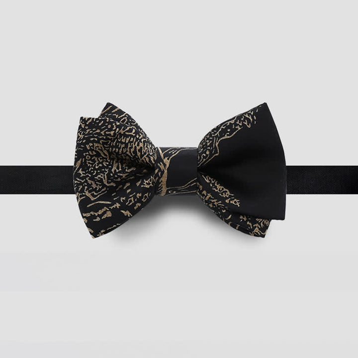Noeud papillon noir pour homme avec peinture dorée pour mariage