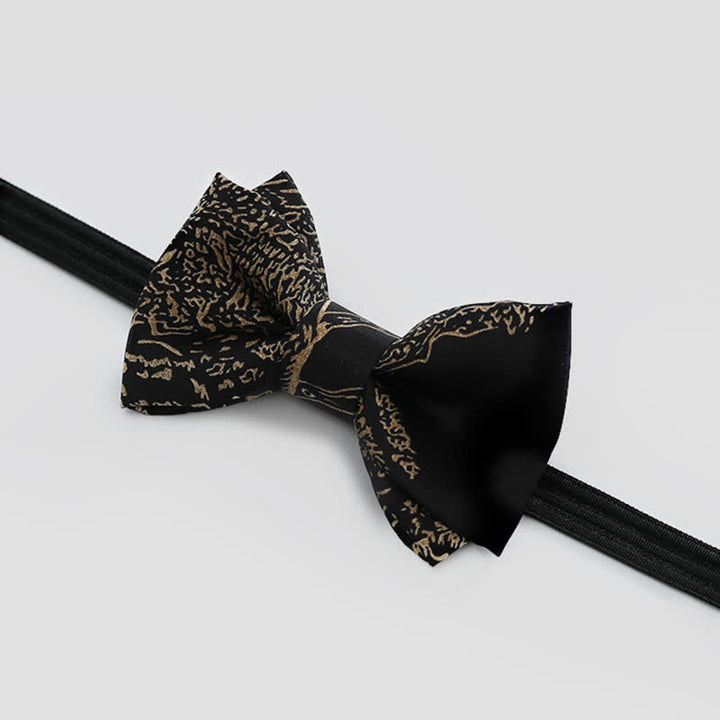 Noeud papillon noir pour homme avec peinture dorée pour mariage