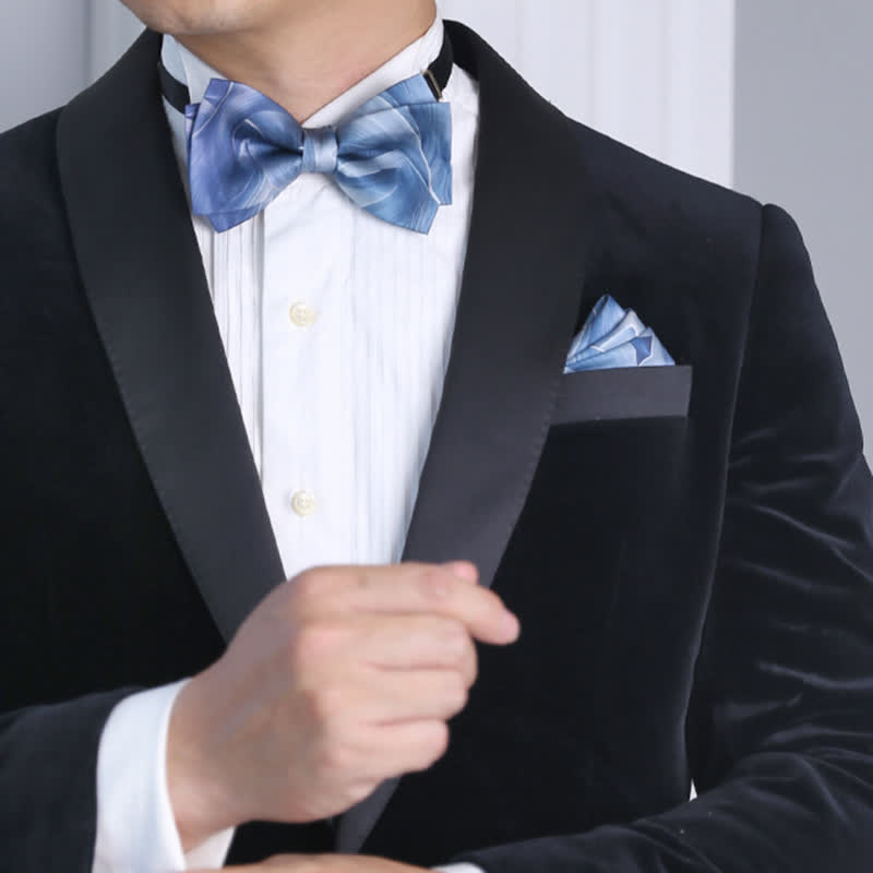Nœud papillon double épaisseur à motif abstrait de luxe pour homme