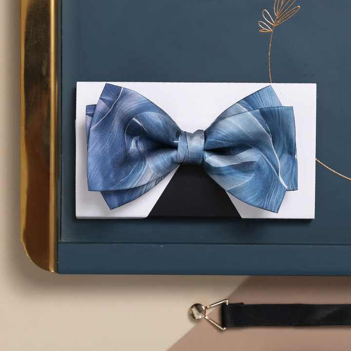 Nœud papillon double épaisseur à motif abstrait de luxe pour homme