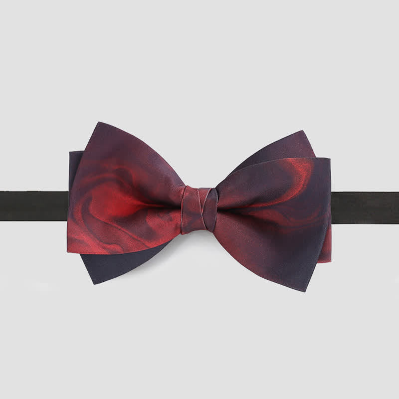Nœud papillon double épaisseur à motif abstrait de luxe pour homme