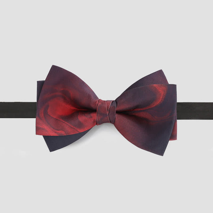 Nœud papillon double épaisseur à motif abstrait de luxe pour homme