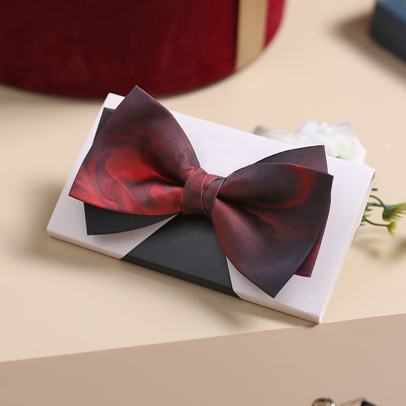 Nœud papillon double épaisseur à motif abstrait de luxe pour homme