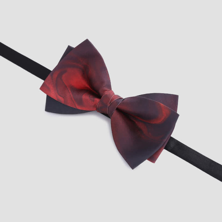 Nœud papillon double épaisseur à motif abstrait de luxe pour homme