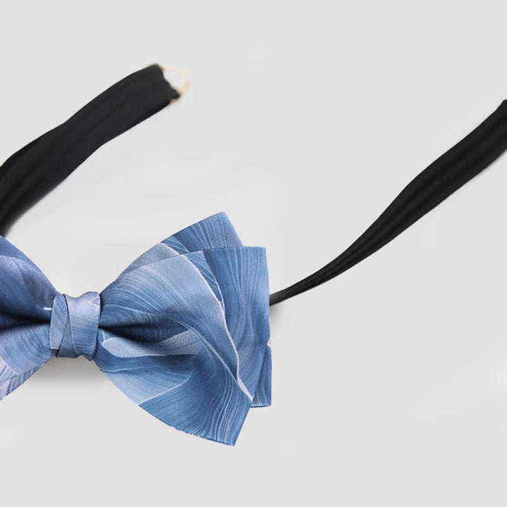 Nœud papillon double épaisseur à motif abstrait de luxe pour homme