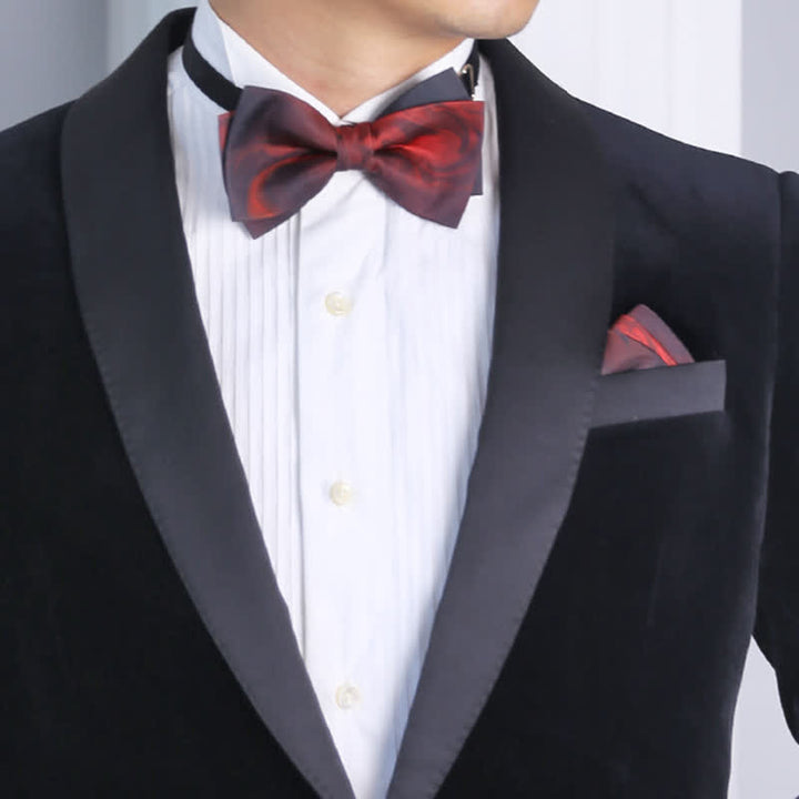 Nœud papillon double épaisseur à motif abstrait de luxe pour homme