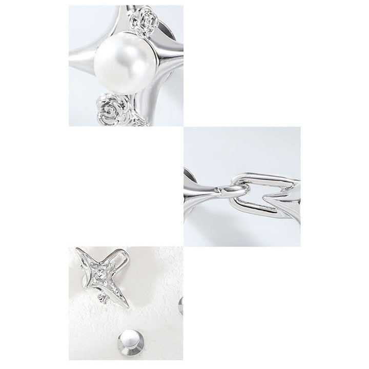 Pince à ceinture pour jean en forme d'étoiles et de perles pour femme