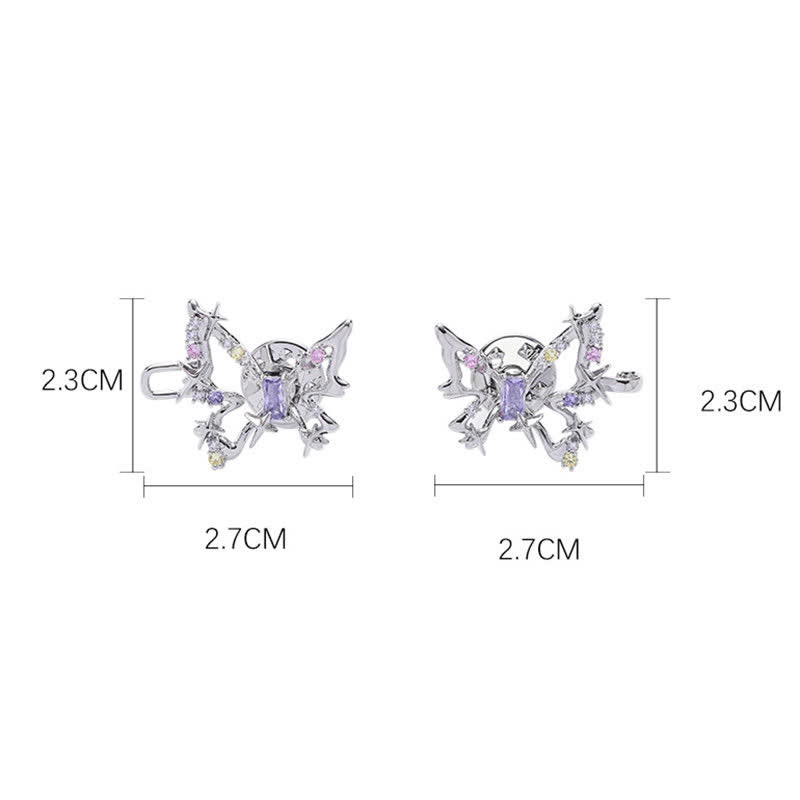 Clip de ceinture papillon de rêve en zircon coloré pour femme
