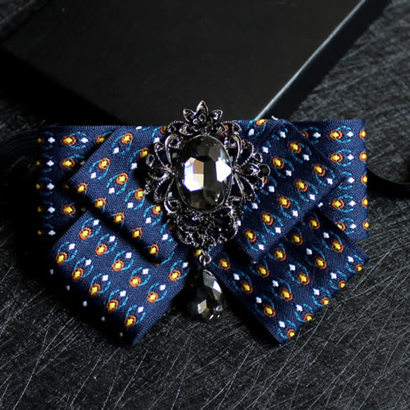 Nœud papillon de mariage formel en cristal en forme de ruban