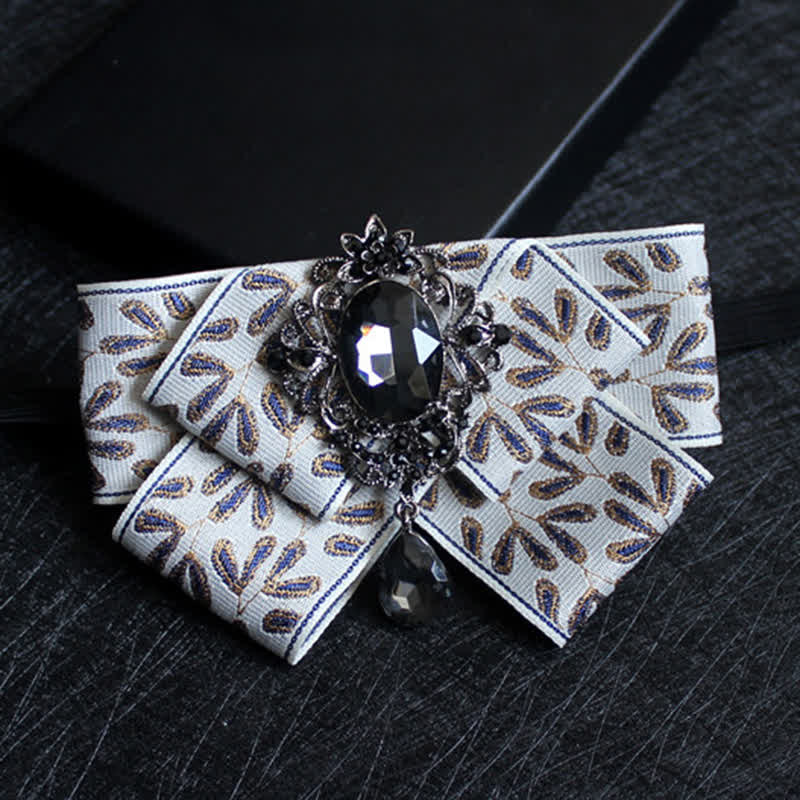 Nœud papillon de mariage formel en cristal en forme de ruban