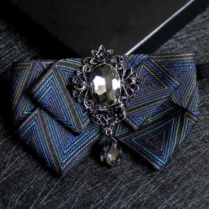 Nœud papillon de mariage formel en cristal en forme de ruban