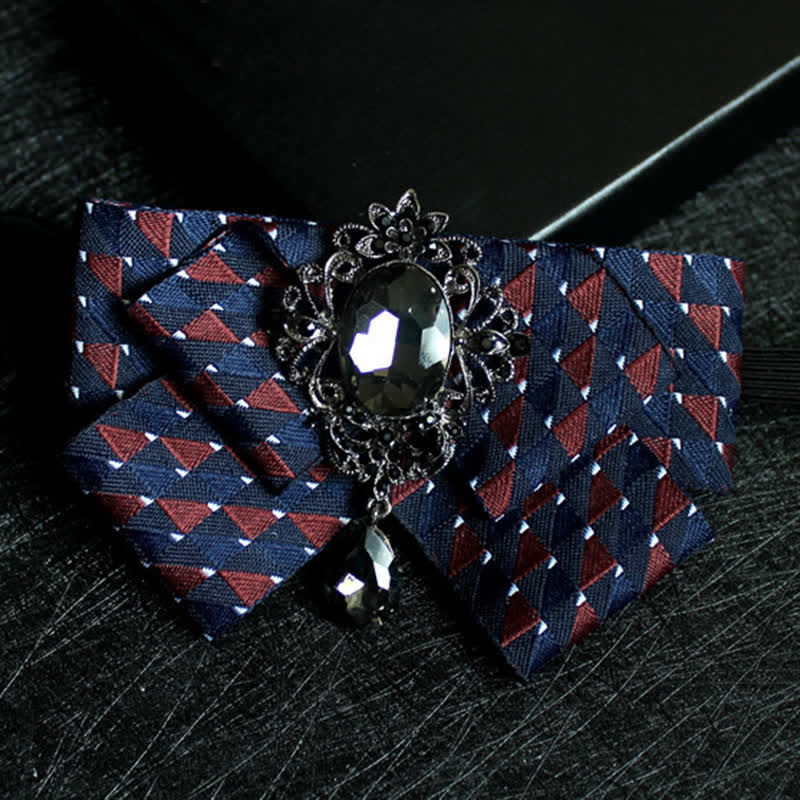 Nœud papillon de mariage formel en cristal en forme de ruban