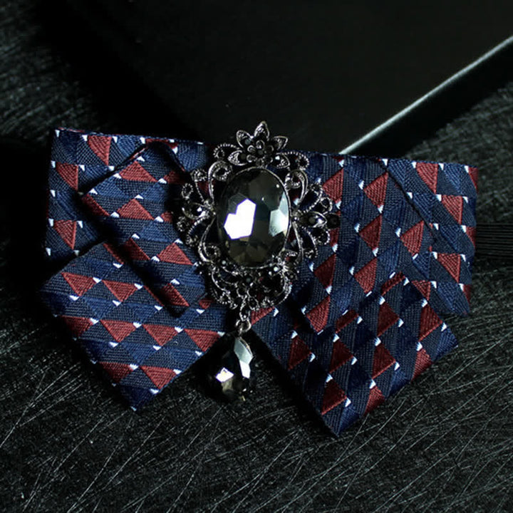 Nœud papillon de mariage formel en cristal en forme de ruban