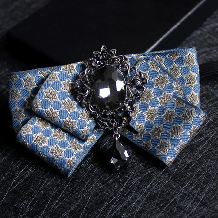 Nœud papillon de mariage formel en cristal en forme de ruban