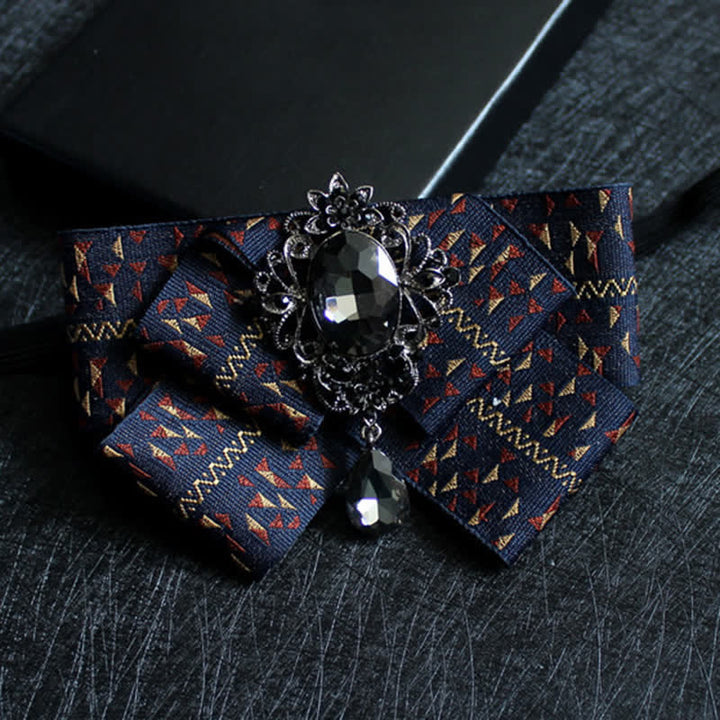 Nœud papillon de mariage formel en cristal en forme de ruban