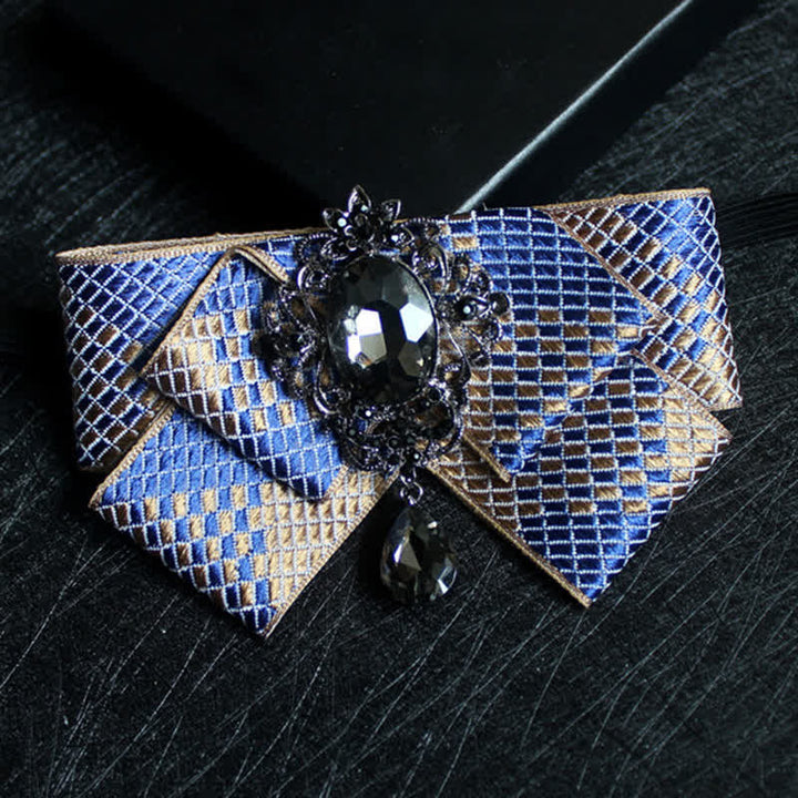 Nœud papillon de mariage formel en cristal en forme de ruban