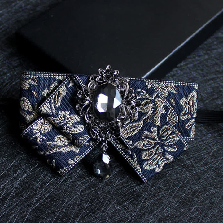 Nœud papillon de mariage formel en cristal en forme de ruban