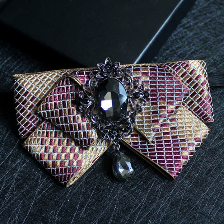 Nœud papillon de mariage formel en cristal en forme de ruban