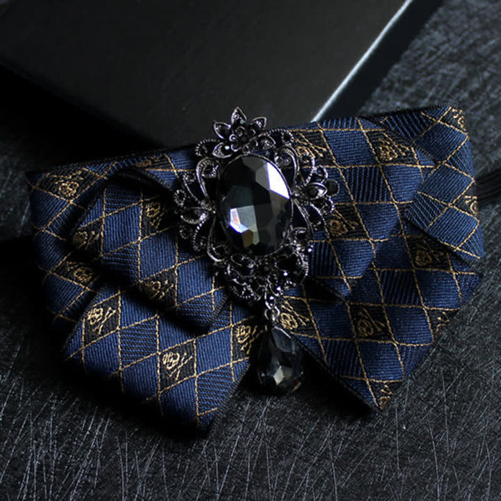 Nœud papillon de mariage formel en cristal en forme de ruban