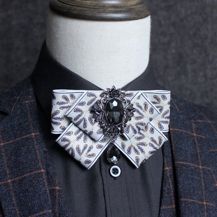 Nœud papillon de mariage formel en cristal en forme de ruban